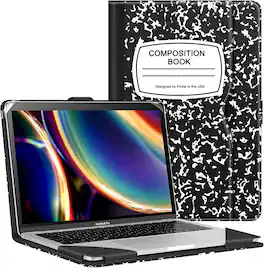 Fintie - Sleeve Case for MacBook Air 13.6"/ Air 13.3", MacBook Pro 13" A3449 A3240 A3113 A2681 A2337 A2179 A1932 Folio Book Cover - Composition Book