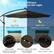 Energy-Efficient Solar-Powdered LED Light: Day Time Absorb enough solar energy, Night Time Brighten your summer nights. Solar Panel: 112 Warm Yellow LED Lights. Power Switch: Lasts for 6 hours after each charge. Each rib features Easy to open or close being fully charged. 14 small lights.