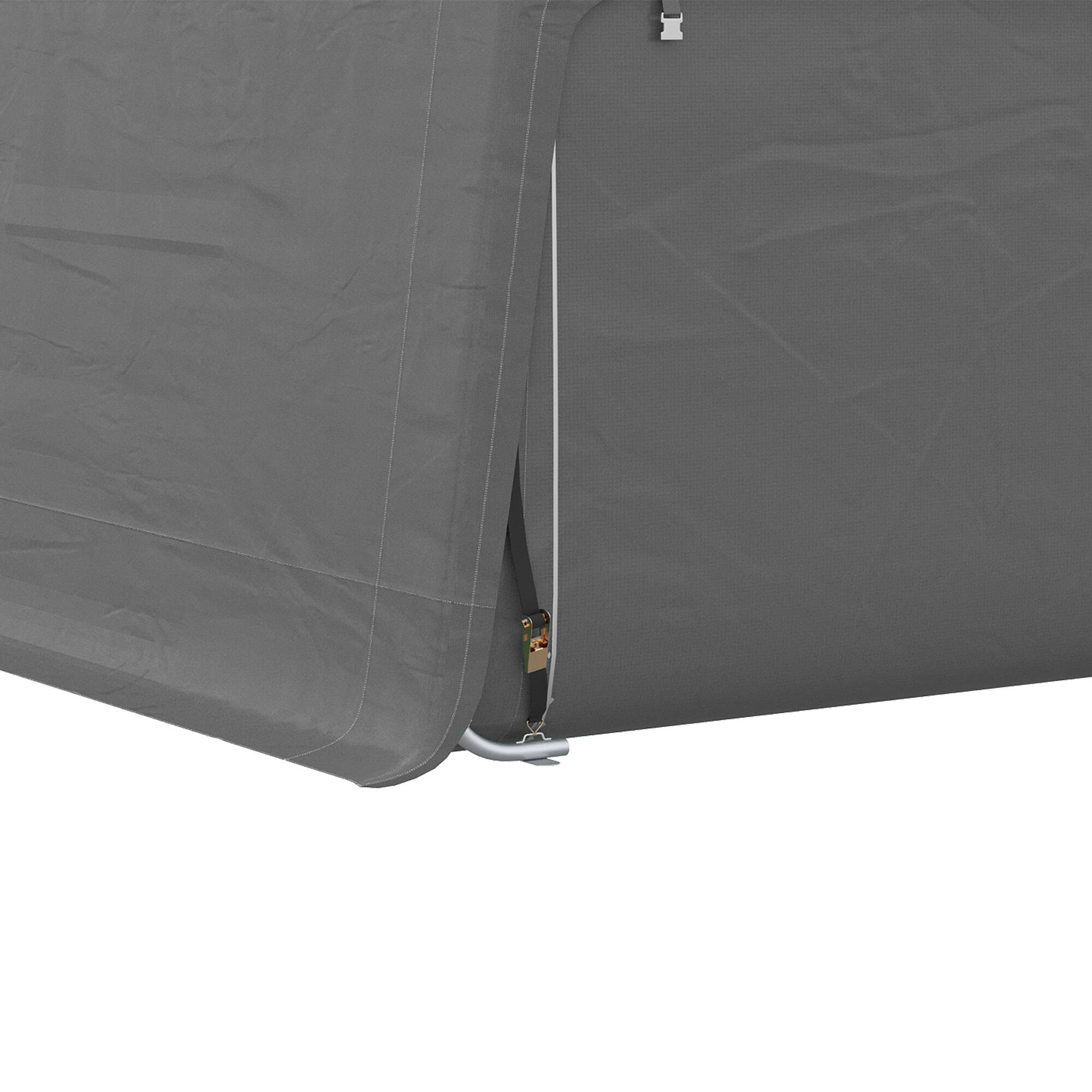 Alt View 7. Outsunny - 10' x 20' Carport Portable Garage, Heavy Duty Storage Tent, Patio Storage Shelter w/ Anti-UV PE Cover - Gray.