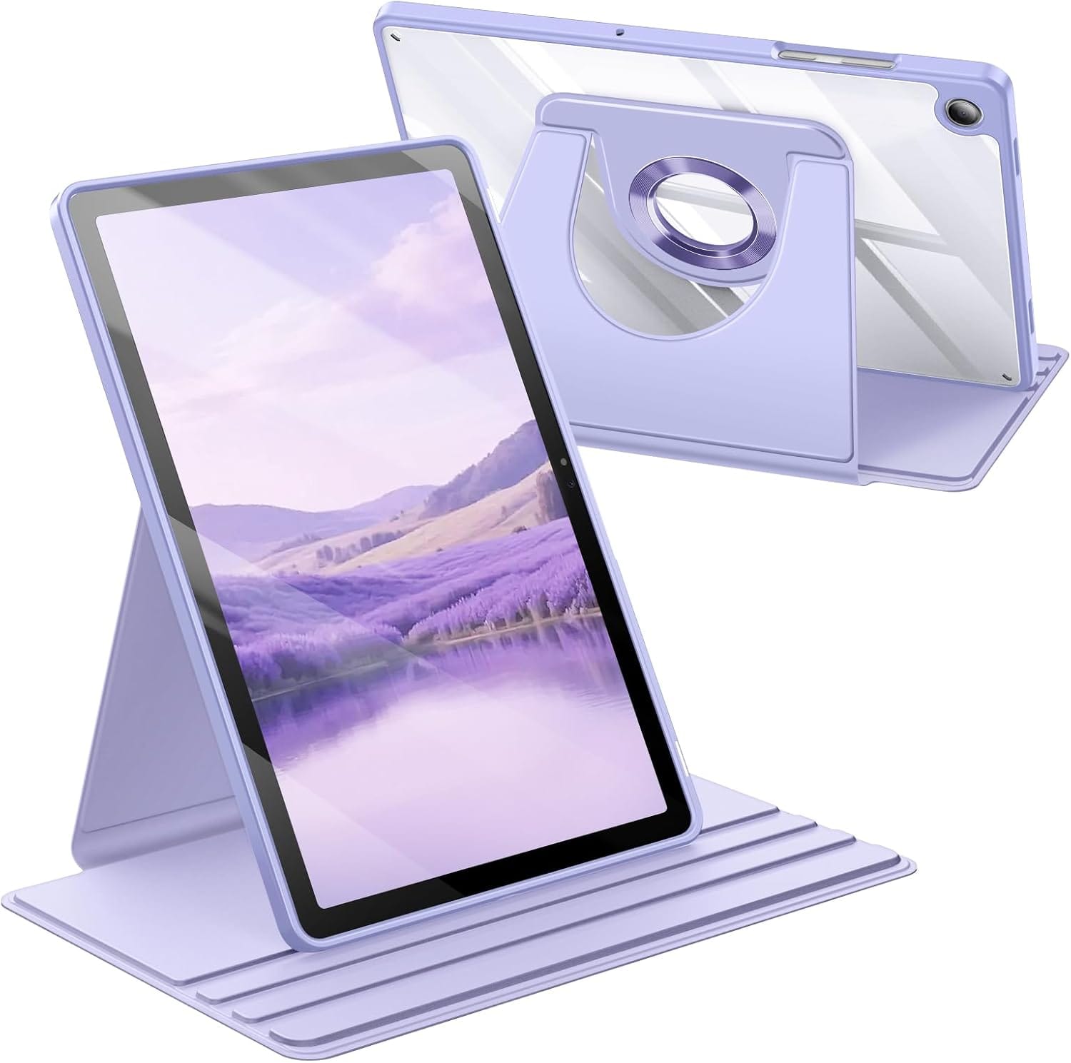 Fintie - 360 Degree Rotating Case for Samsung Galaxy Tab A11+/ Tab A9+ 11 Inch, Metal Swiveling Ring Stand, Slim Clear Back Cover - Purple price history on PriceWatchPro
