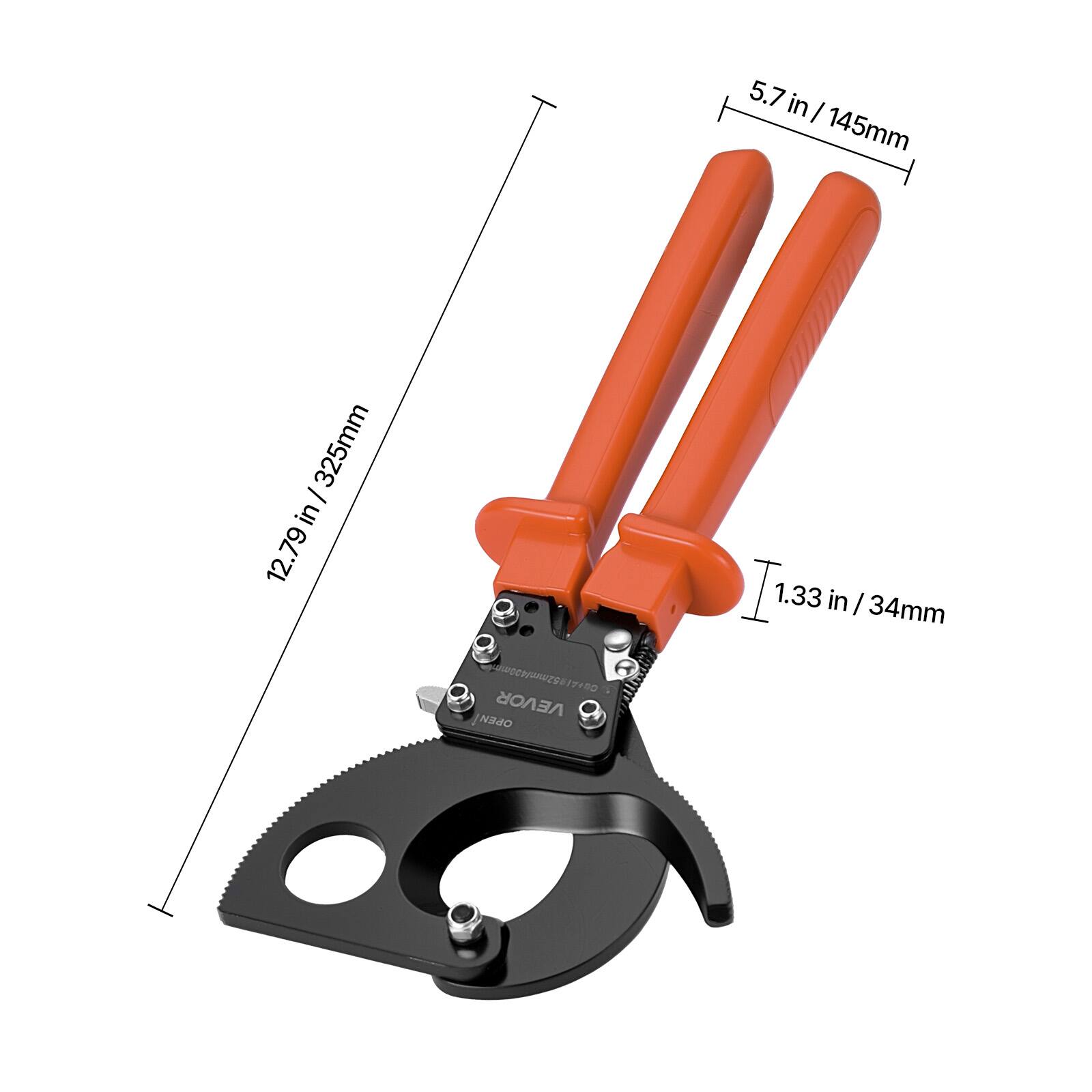 5.7 in / 145mm  
12.79 in / 325mm  
1.33 in / 34mm