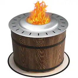 PULUZ - Smokeless Fire Pit, Portable Camping Bonfire Stove with Mat for Backyard, Patio, Picnic - Brown