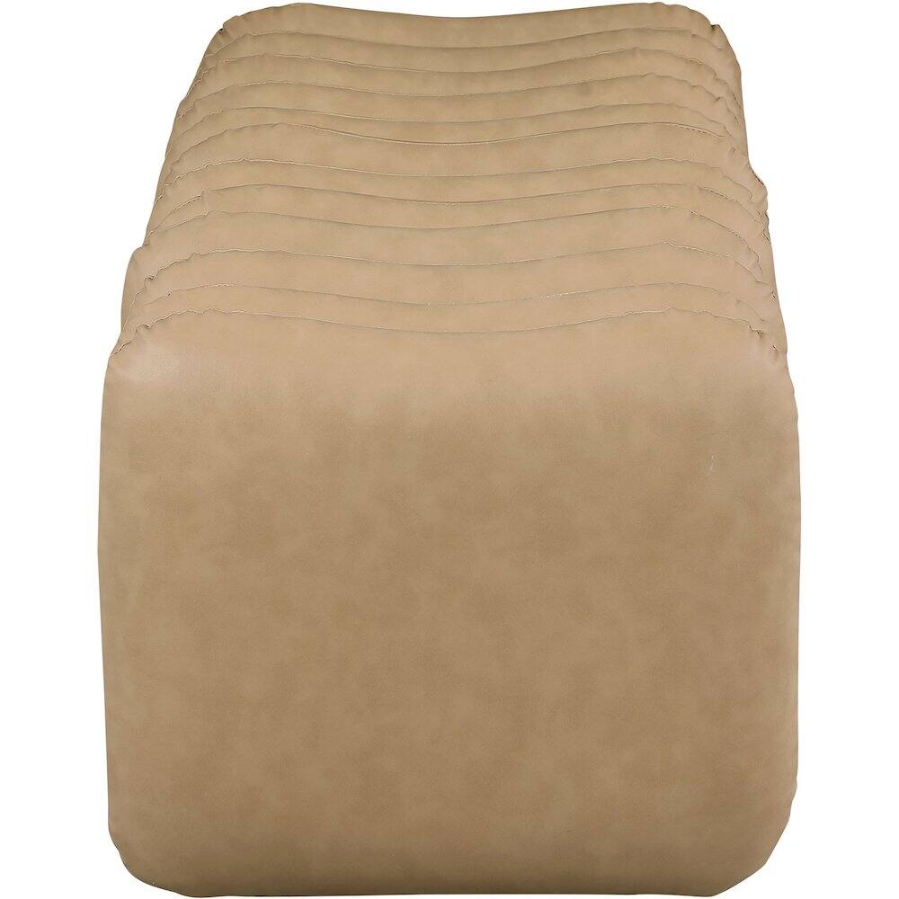 Alt View 3. Meridian Furniture - Atticus Tan Vegan Leather Bench - Brown.