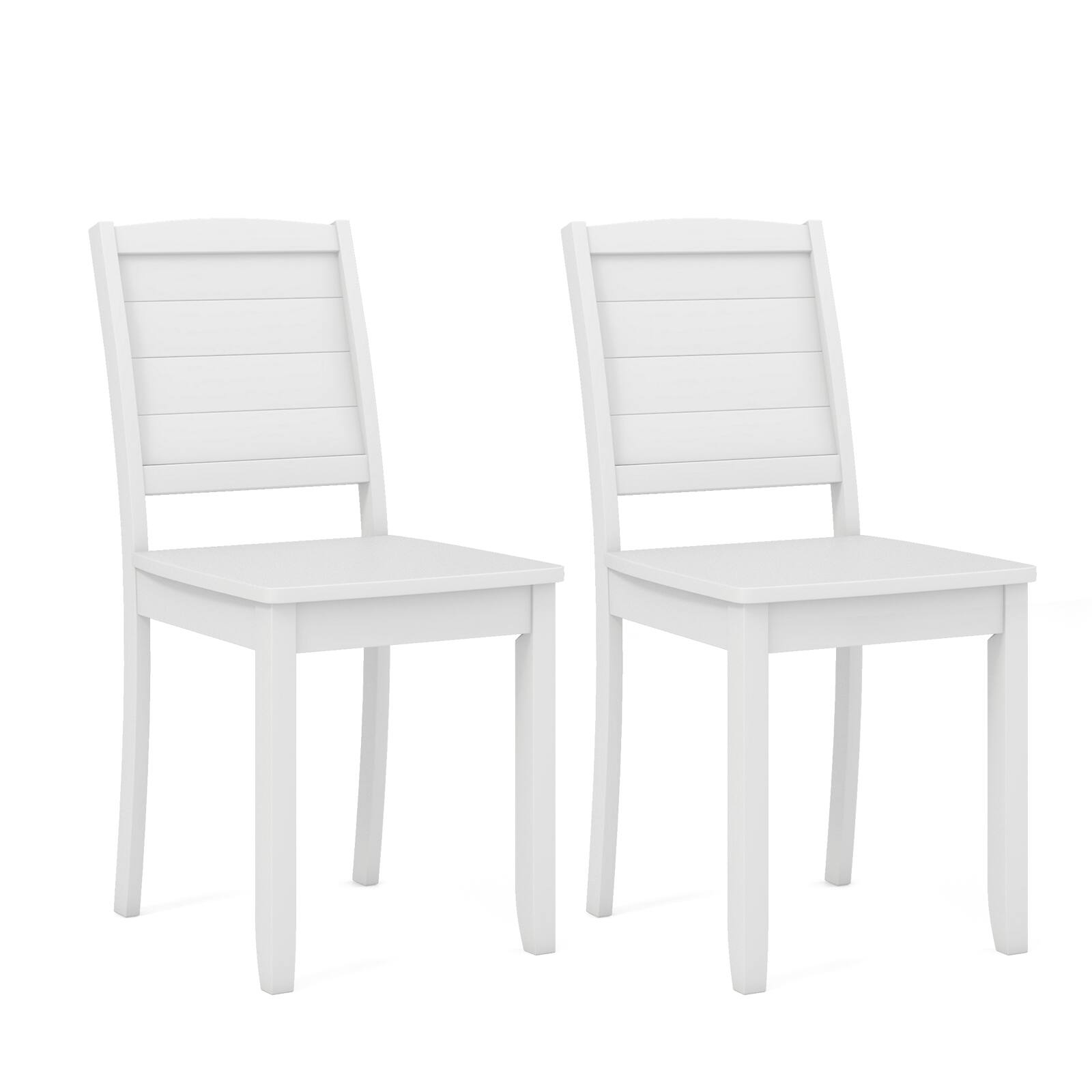 Alt View 5. Gymax - Gymax 4 PCS Armless Wood Dining Chair w/ Rubber Wood Legs Curved Backrest Kitchen White - White.