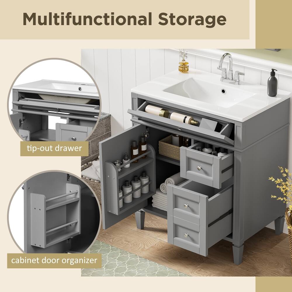 Multifunctional Storage

tip-out drawer

cabinet door organizer