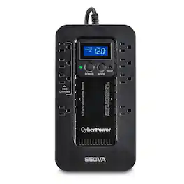 CyberPower - EC650LCD Ecologic 650VA/390W Energy Efficient LCD Desktop ECO UPS - Black