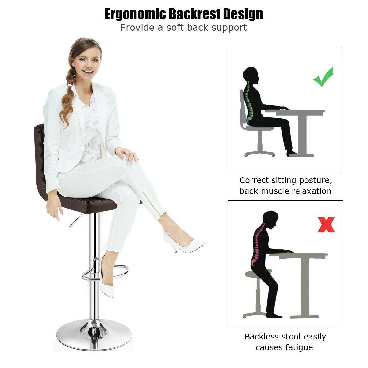 Ergonomic Backrest Design
Provide a soft back support
Correct sitting posture, back muscle relaxation
Backless stool easily causes fatigue