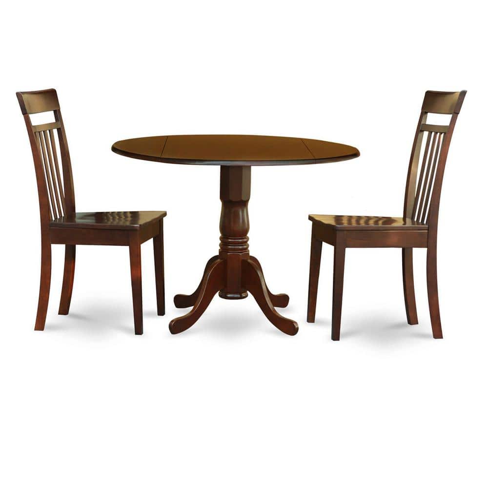 East West Furniture - 3 Pc Kitchen nook Dining set-small Table and 2 Dining Chairs - Mahogany price history on PriceWatchPro