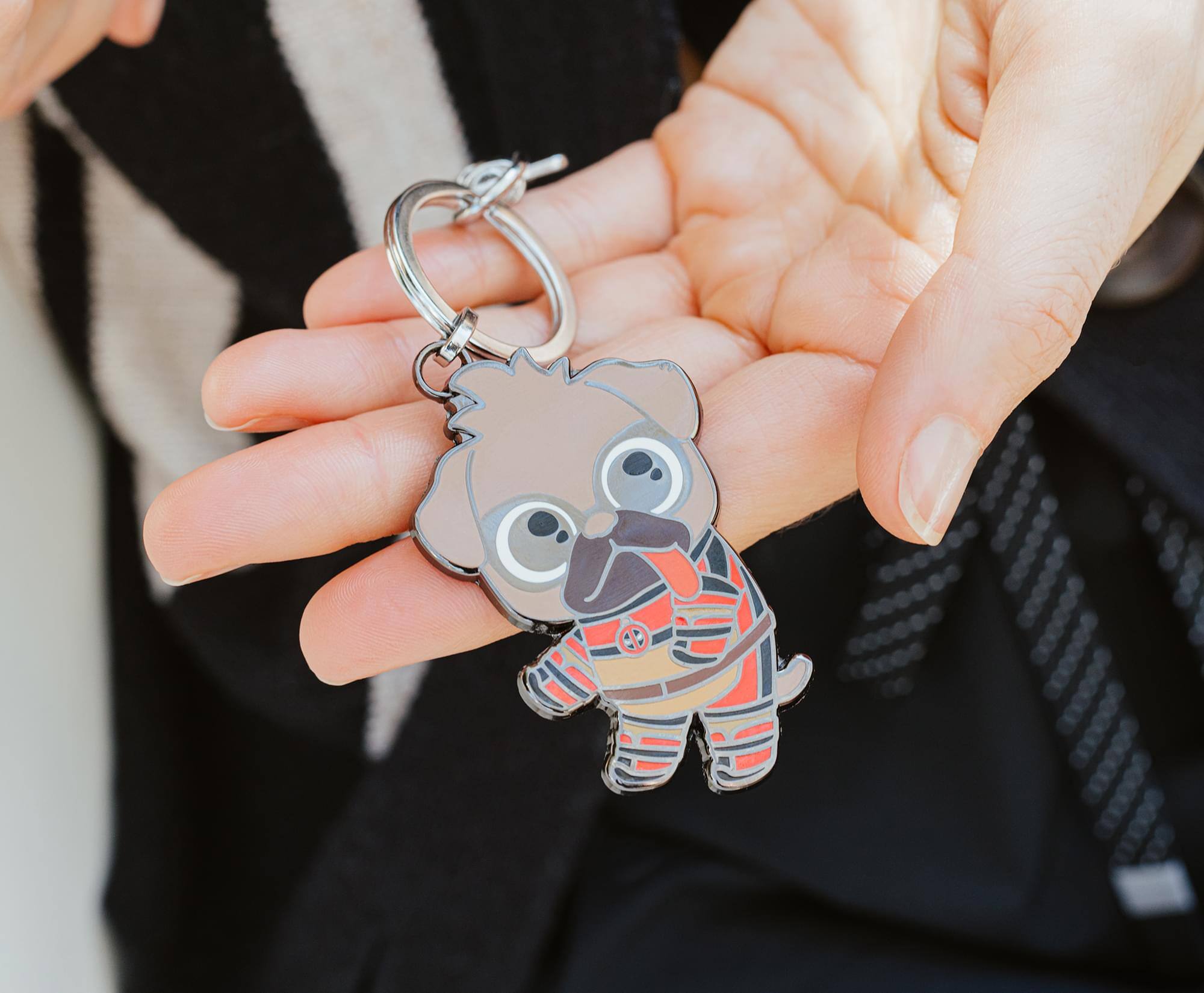 Alt View 4. SalesOne LLC - Marvel Studios Deadpool & Wolverine Dogpool Enamel Keychain - Multi-Color.