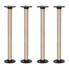 Oumilen - 4 Pack Hemp Wrapped Industrial Pipe Table Legs – 12.13in Heavy Duty Metal Legs for DIY Coffee Table - Natural