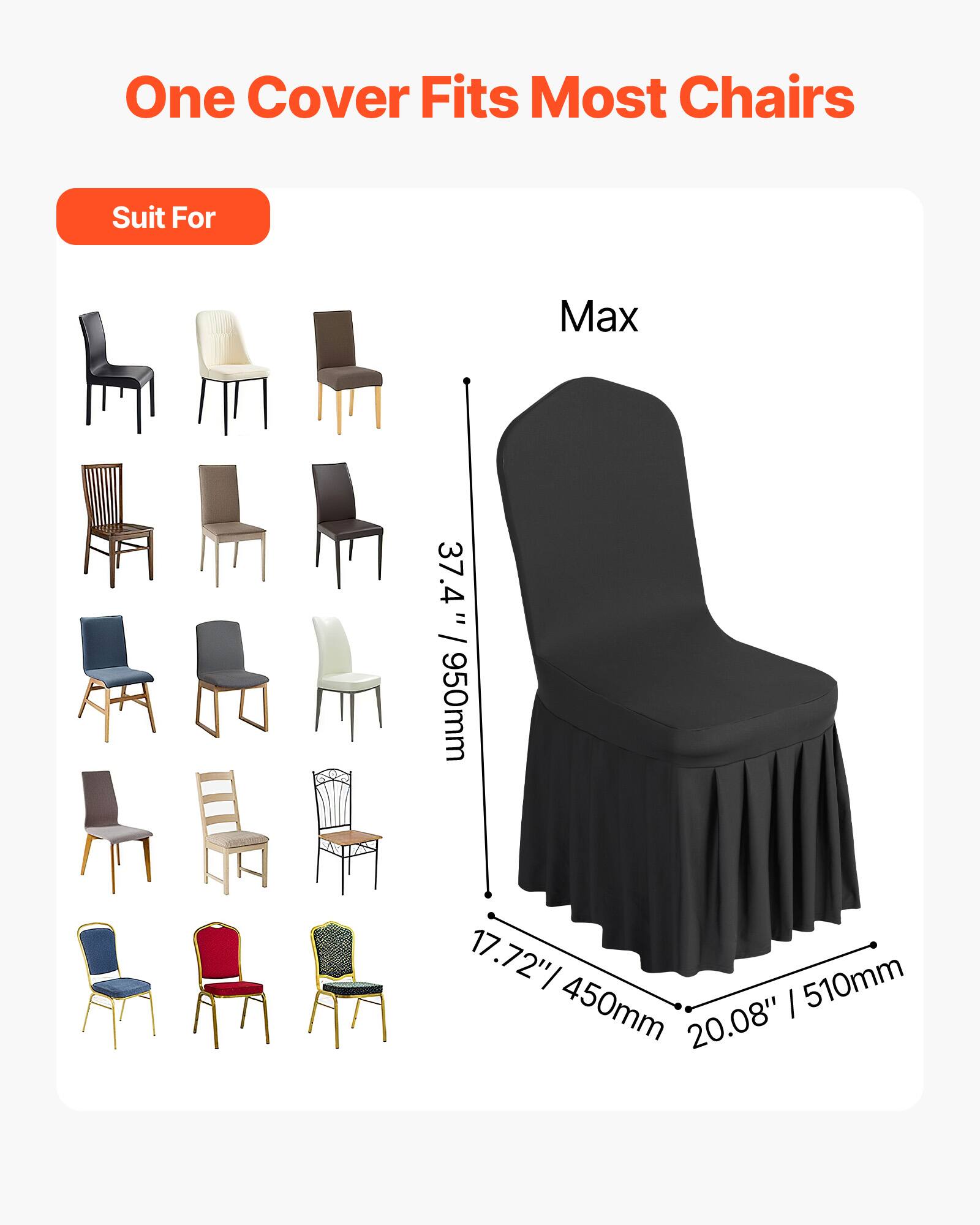 One Cover Fits Most Chairs

Suit For

Max

37.4" / 950mm

17.72" / 450mm

20.08" / 510mm