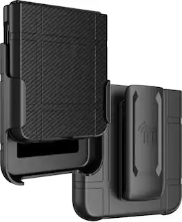 Nakedcellphone - Combo for Motorola RAZR ULTRA 2025/2026 Flip Phone - Slim Case and Belt Clip Holster - Carbon Fiber