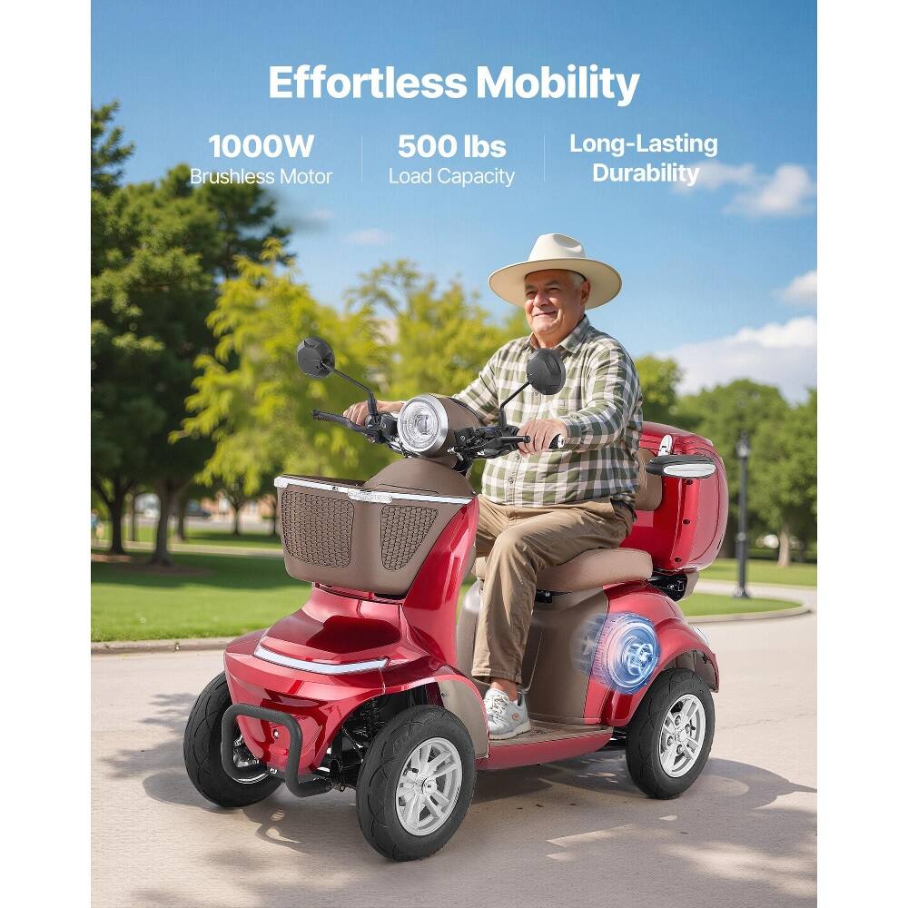 Effortless Mobility  
1000W Brushless Motor  
500 lbs Load Capacity  
Long-Lasting Durability