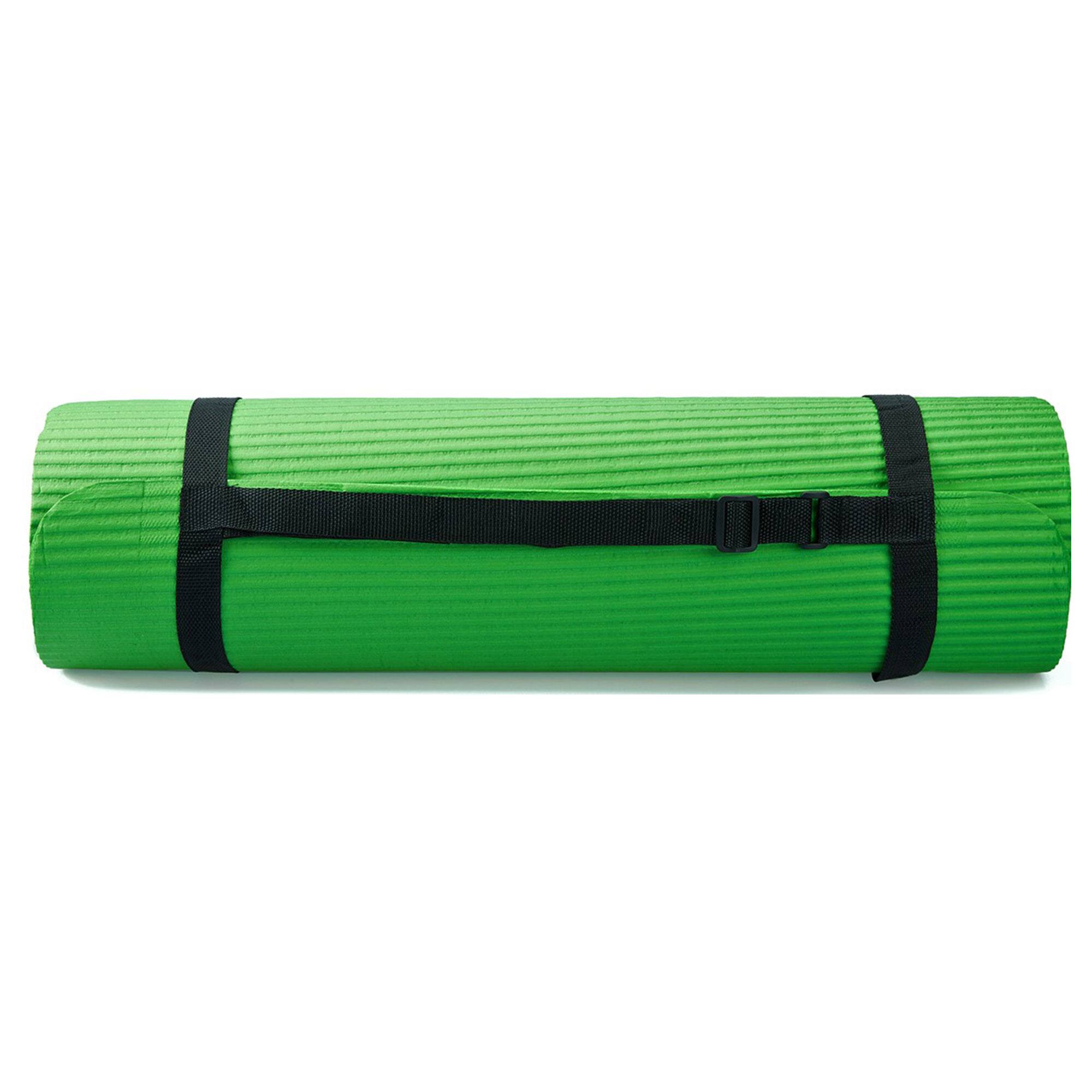 Alt View 5. BalanceFrom Fitness - BalanceFrom Fitness 7 Piece Yoga Set with Mat, Stretch Strap & Knee Pad, Green - Green.