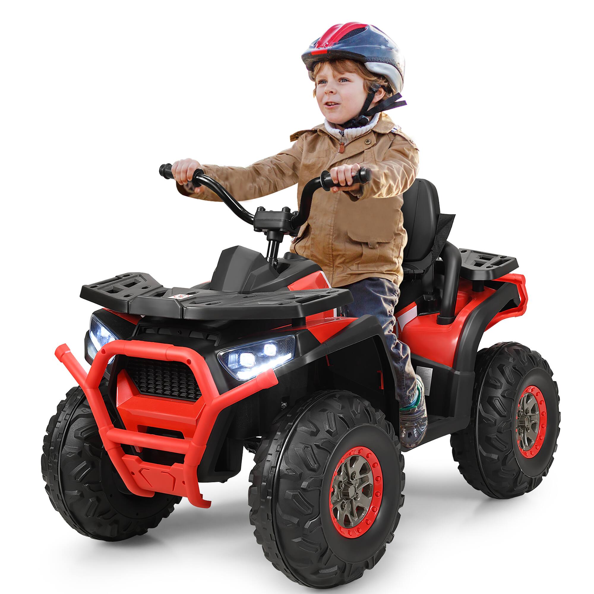 Alt View 5. Costway - Costway 12V Kids Electric 4-Wheeler ATV Quad 2 Speeds Ride On Car w/MP3&LED Lights - Red.