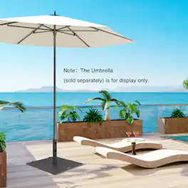 Mondawe - 24 in Square Patio Umbrella Base 50 lbs Weighted - Black