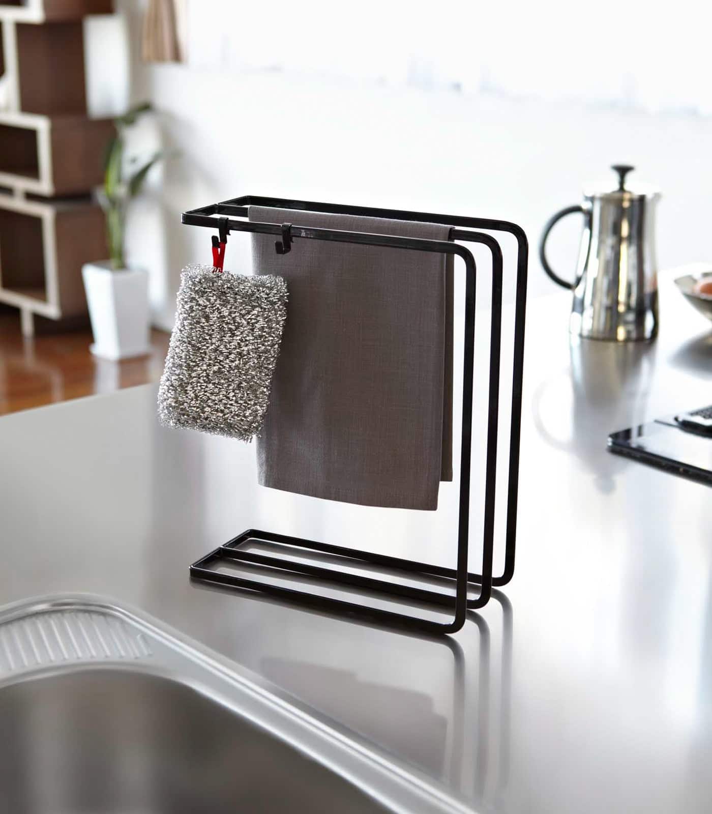 Yamazaki Home - Dish Towel Hanger - Steel - Black