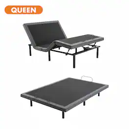 AOITUN - Queen adjustable bed frame with massage and wireless remote for daily comfort - Black
