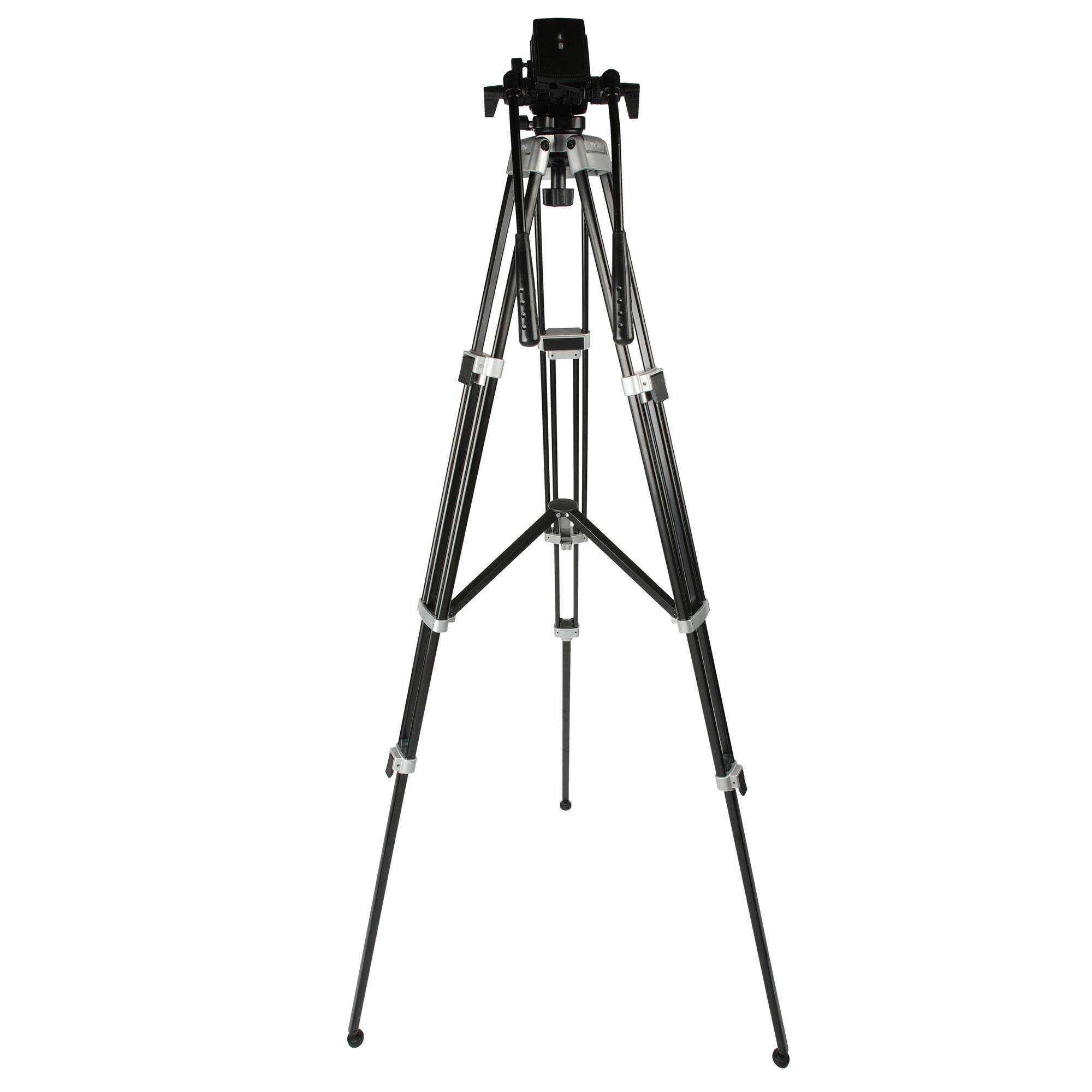 Alt View 4. Vivitar - 75" Aluminum Alloy Tripod  Twin Handle - Head 360° Panning - 17lbs Load Capacity with Protective Carry Case - Black.