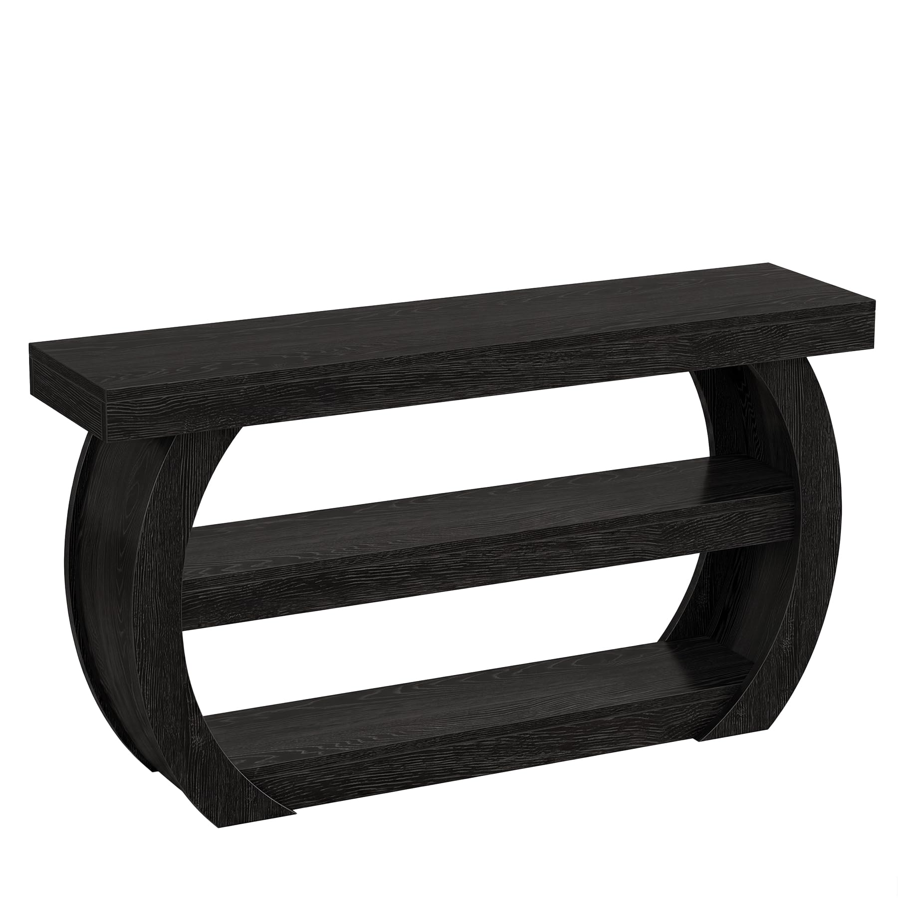 Alt View 5. Tribesigns - Black Console Table, 63-Inch Farmhouse Wood Entryway Table - Black.