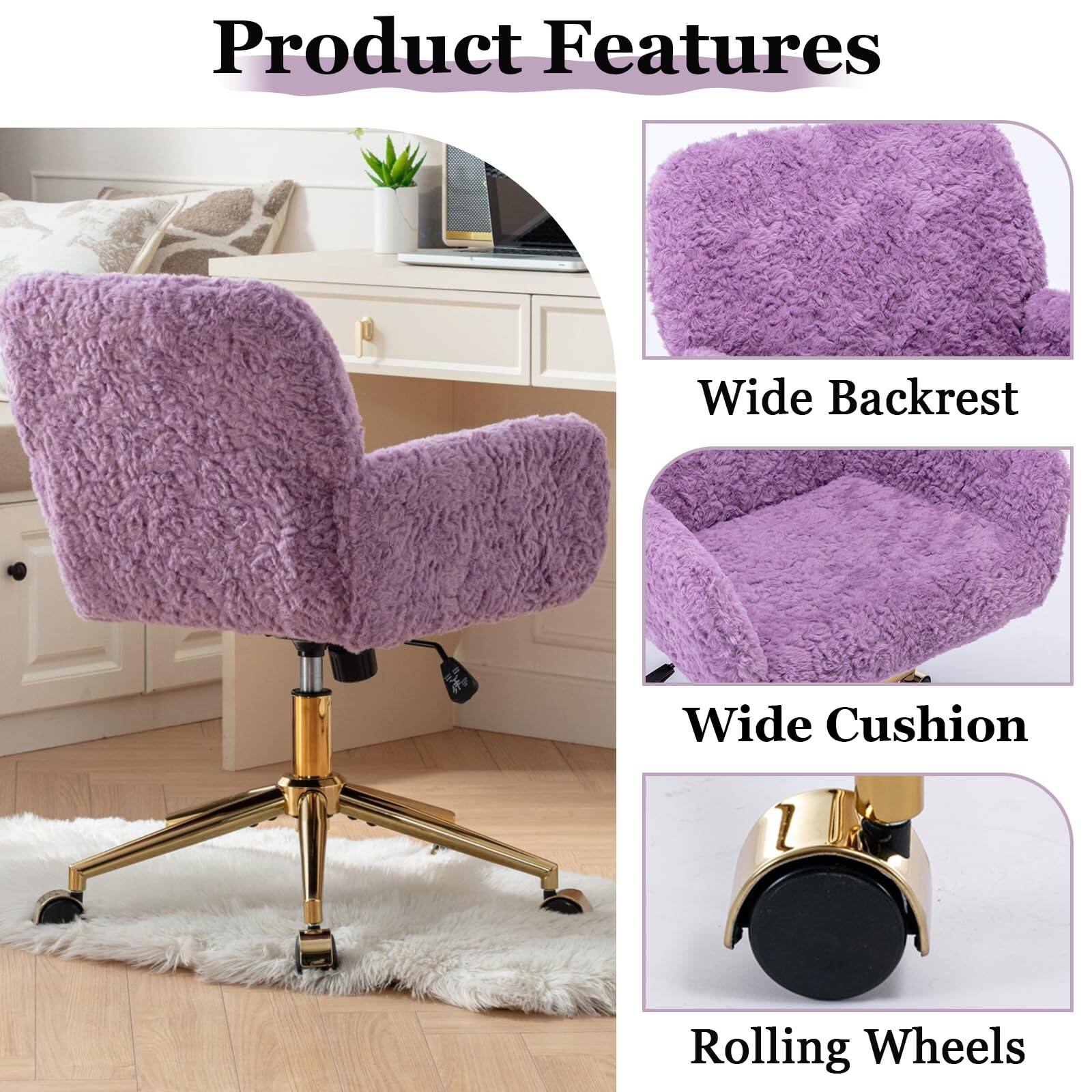 Product Features

- Wide Backrest
- Wide Cushion
- Rolling Wheels