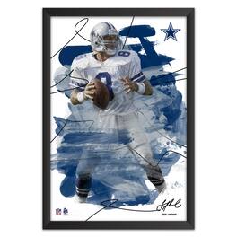 Sporticulture - Troy Aikman Dallas Cowboys 27" x 39" Brush Stroke Player Framed Art Print - Multicolor