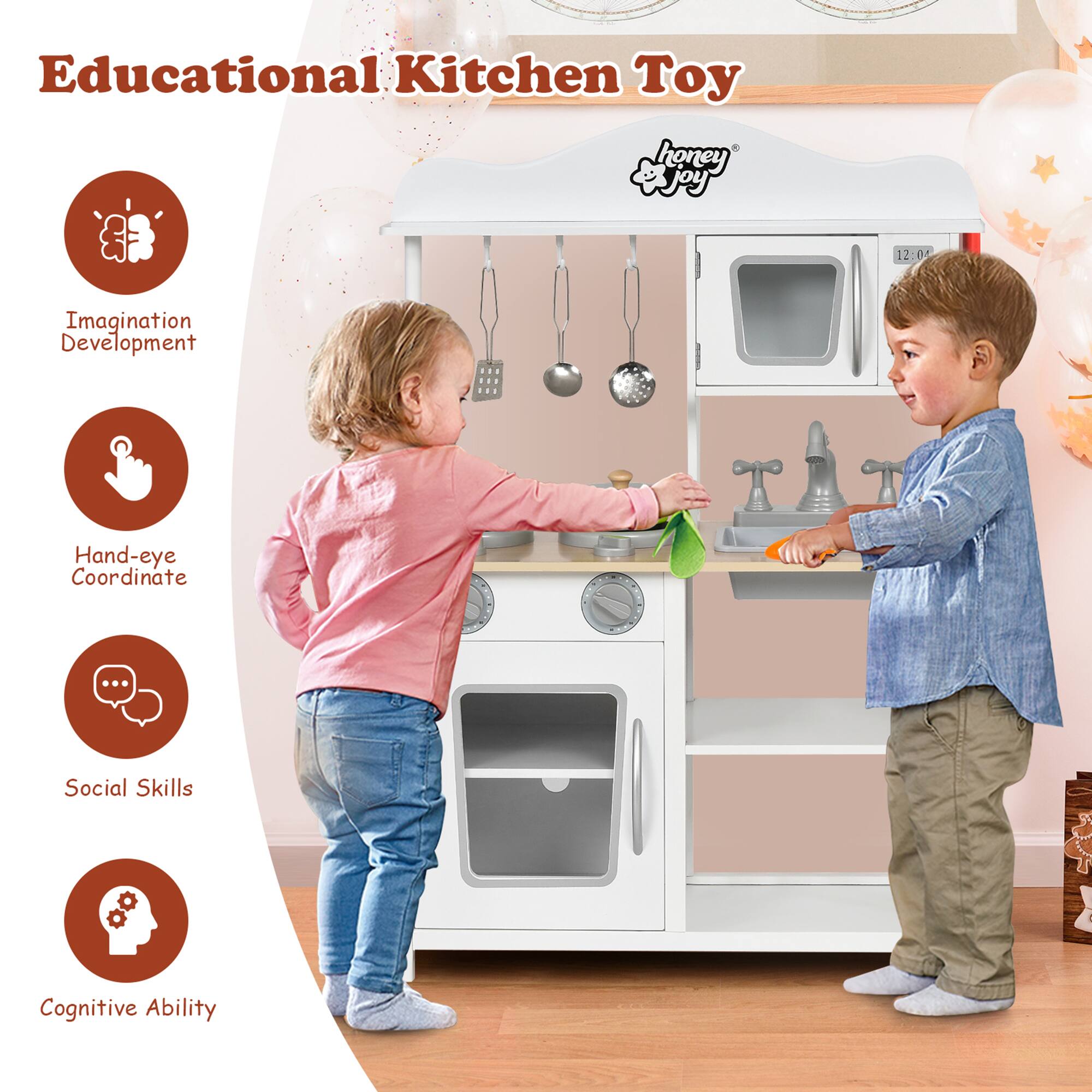 Educational Kitchen Toy

- Imagination Development
- Hand-eye Coordinate
- Social Skills
- Cognitive Ability