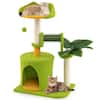 Front. Gymax - Gymax Cute Palm Cat Tree w/Artificial Leaves Condo Perch Sisal Scratching Posts.