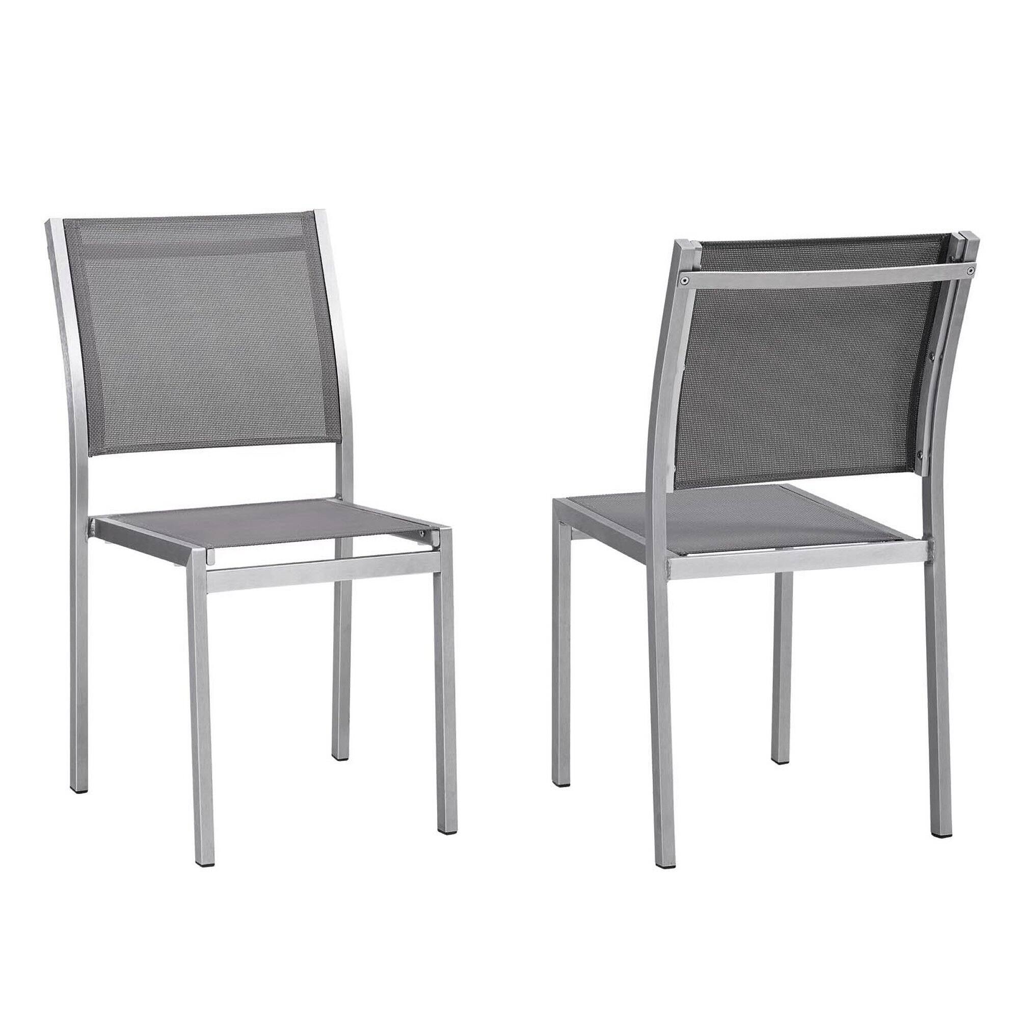 Angle. Modway - Shore Outdoor Patio Aluminum Side Chair Set of 2 - Gray.