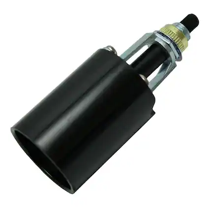 Front. Leviton - Incandescent Candle Lampholder with Bottom-Turn Knob, Medium Base 660W/250V, Model 4155-51 - Black.