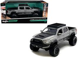 Maisto - 2023 Toyota Tacoma TRD PRO Off Road Pickup Truck Cement Gray with Black Hood and Roofrack "Maisto Design" Series 1/27 - Gray And Black