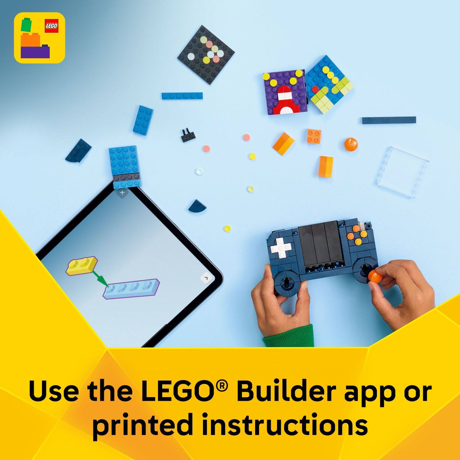 Use the LEGO® Builder app or printed instructions