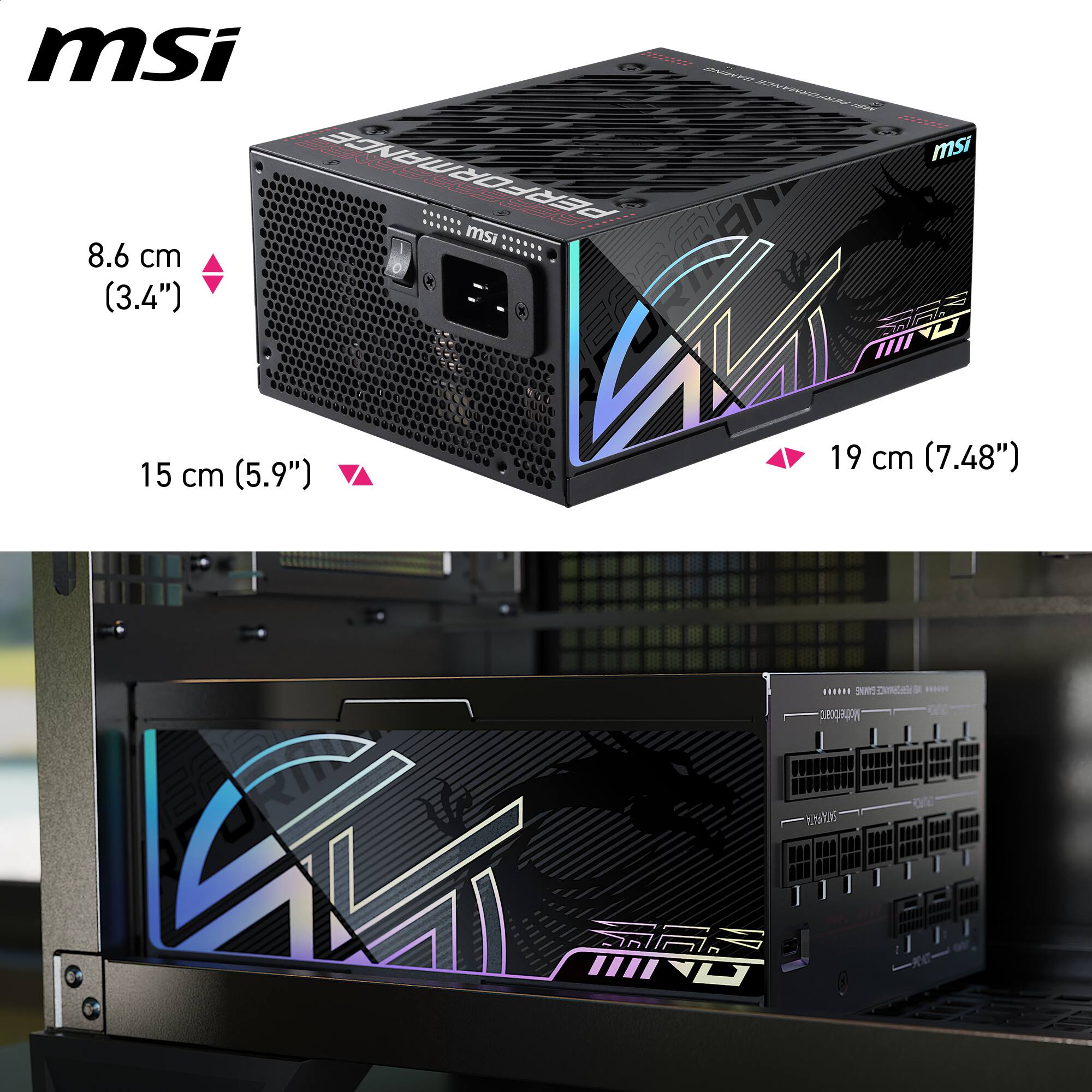 msi ESESSS n IA- ESEE msi PERFORMANCE GS 0d 12 AN msi E 8.6 cm (3.4") MND  m 15 cm (5.9") 19 cm (7.48") b01d n 1091S o R