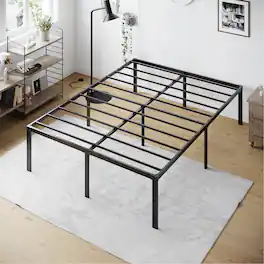Winado - 16 Inch Twin Full Queen King Metal Bed Frame Metal Platform Heavy Duty Metal Platform, No Box Spring Needed - Black