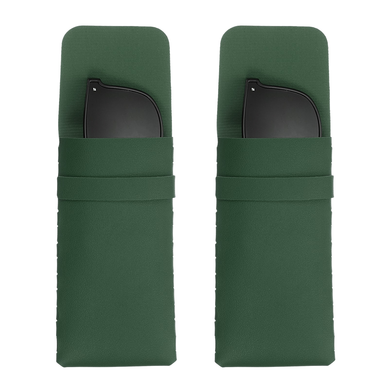 Unique Bargains - 2pcs Soft Glasses Case Leather Flap Closure Pouch for Eyewear Travel Sport Work - Dark Green price history on PriceWatchPro