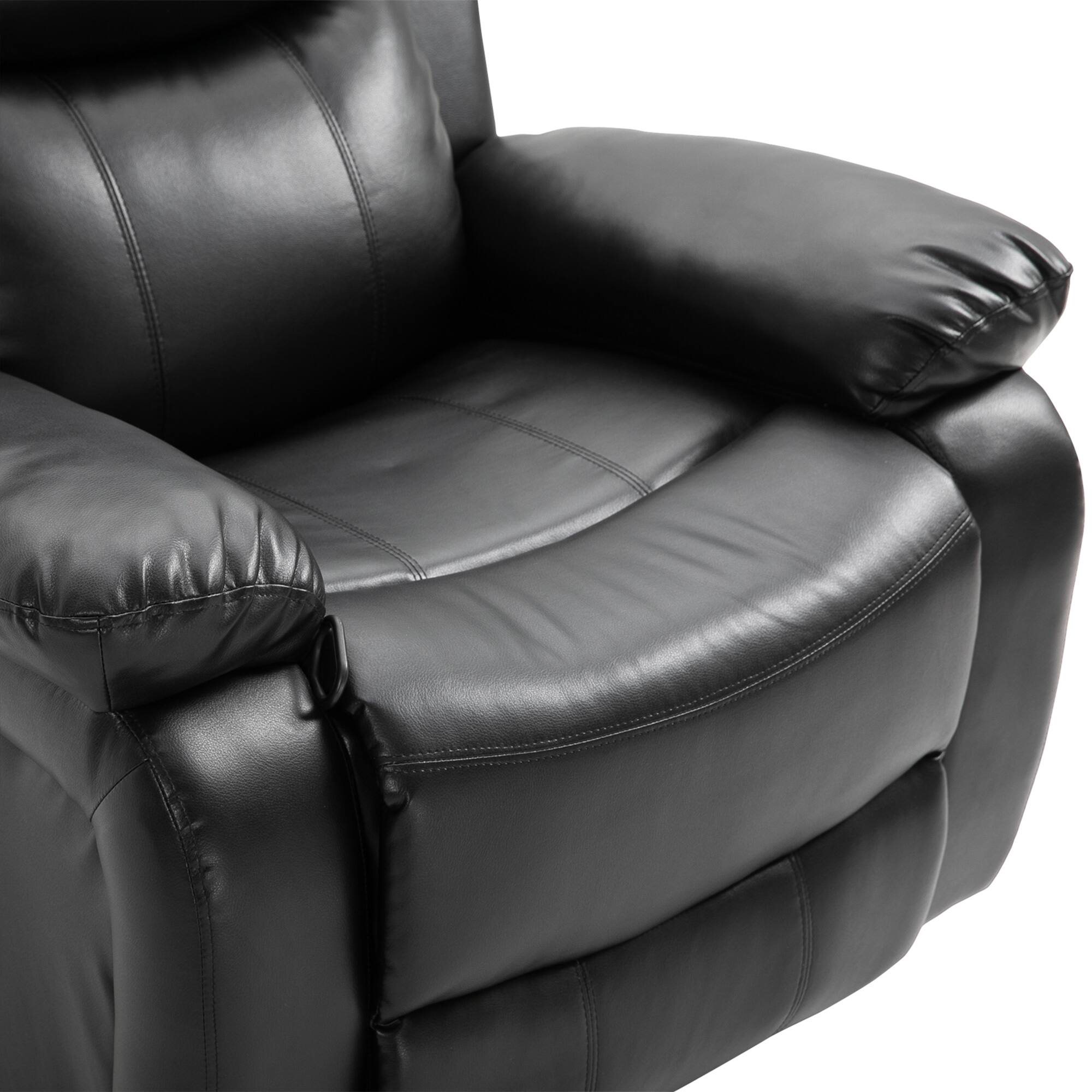 Alt View 4. Homcom - PU Leather Massage Recliner Chair, Swivel Rocker Sofa with Remote Control, Footrest, Padded Seat, Manual Reclining Chair - Black.