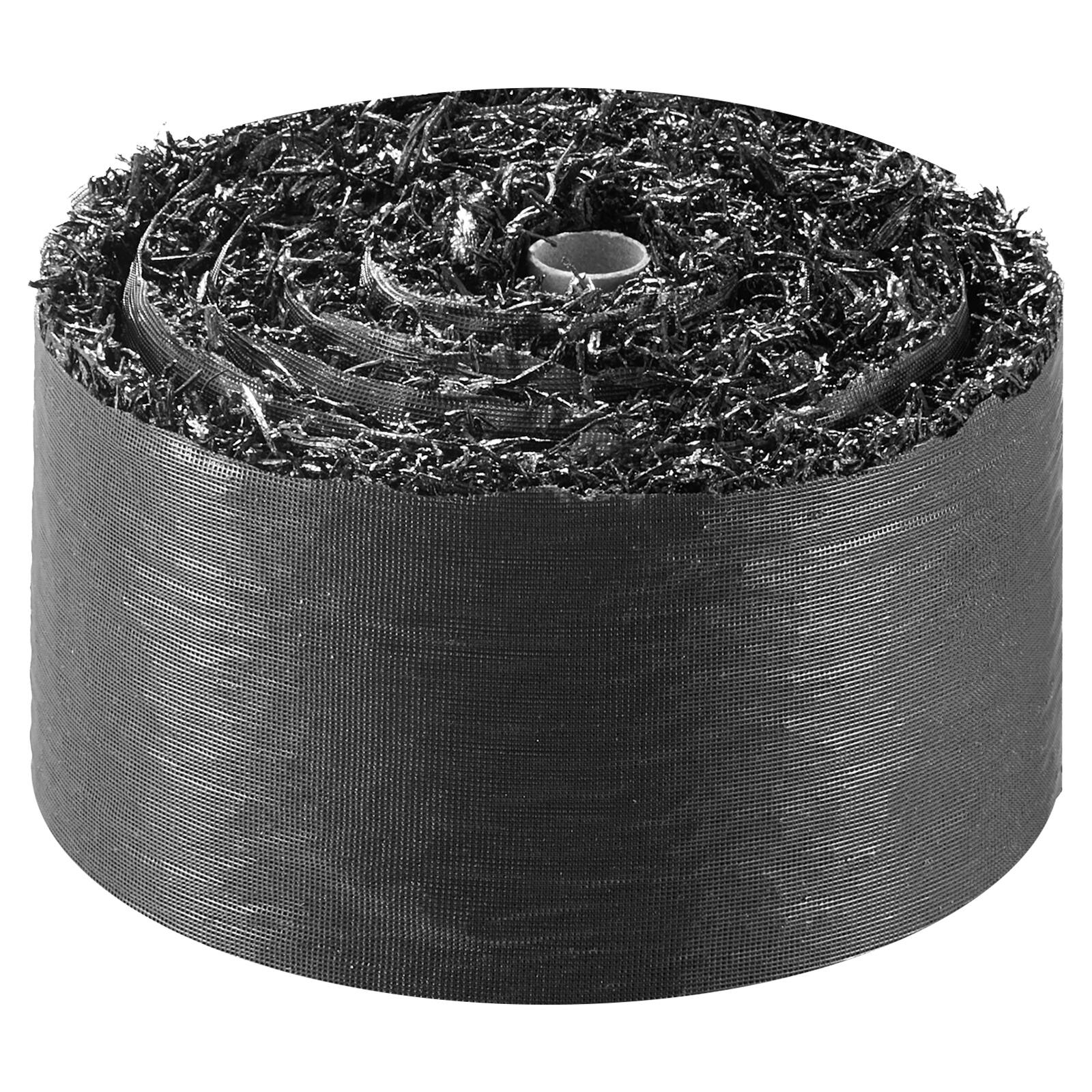Alt View 5. VEVOR - Rubber Mulch Mat Roll, 2 Rolls 140 x 4.5 in, Recycled Rubber Permanent Mulch Edging Border, Natural-Looking Flower - Black.
