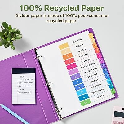 100% Recycled Paper  
Divider paper is made of 100% post-consumer recycled paper.

Overview  
1. Policies  
2. Benefits  
3. Calendar  
4. Trainings  
5. Compensation  
6. Profit Sharing  
7. Plan Saving  
8. Vacation  
9. Retirement  
10. Performance  
11. Insurance  

Note:  
- Many 6 (o na o)  
- Se Hal pater