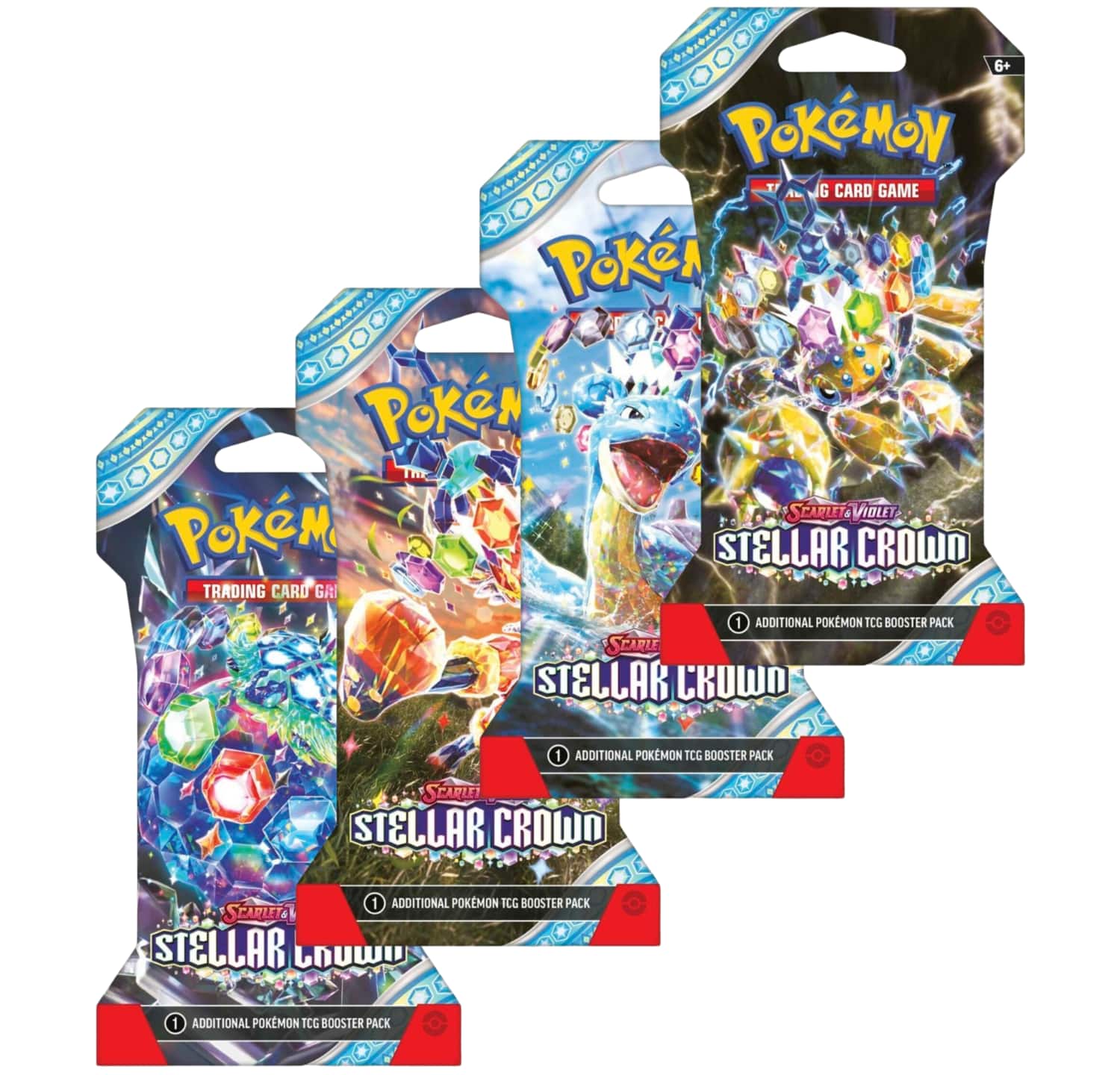 Pokémon - Pokemon TCG SV7 Scarlet & Violet Stellar Crown | 4 Sleeved Boosters Packs (Artwork Pack)