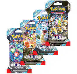 Pokémon - Pokemon TCG SV7 Scarlet & Violet Stellar Crown | 4 Sleeved Boosters Packs (Artwork Pack)