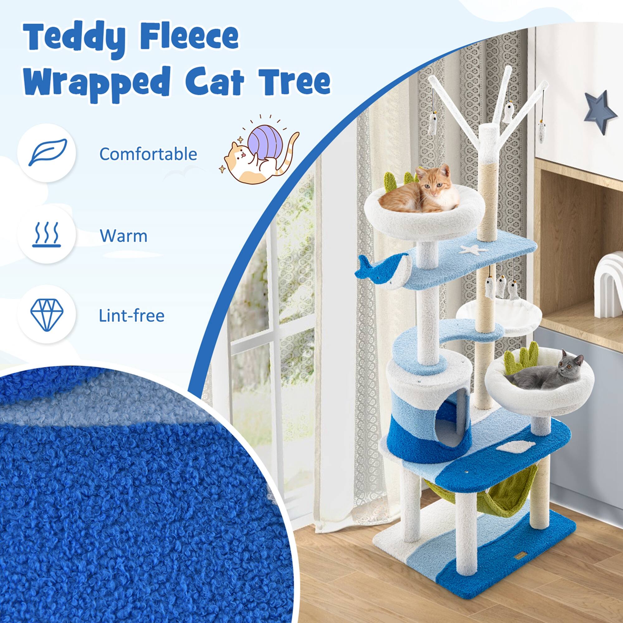 Teddy Fleece Wrapped Cat Tree

Comfortable
Warm
Lint-free
