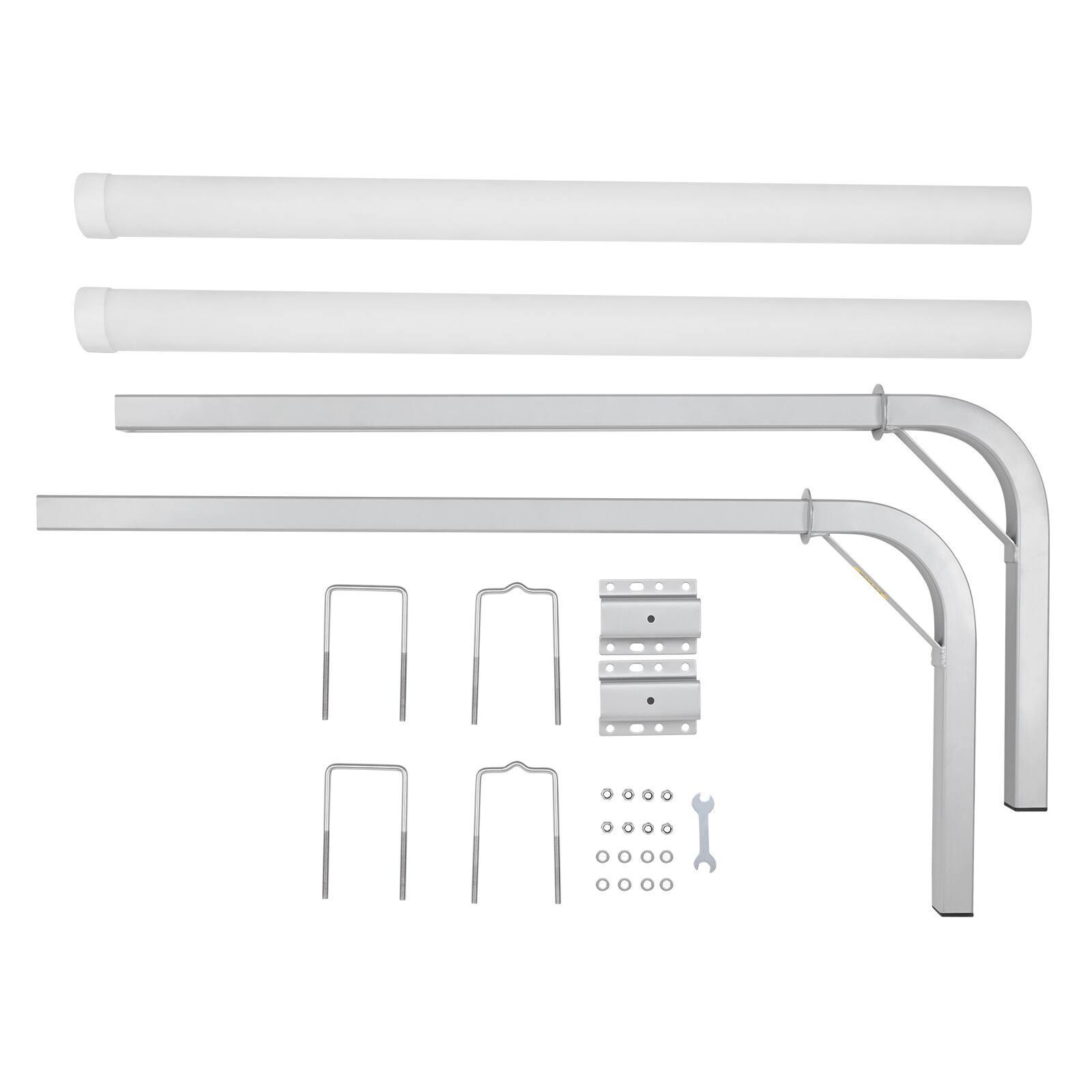 Front. VEVOR - Boat Trailer Guide, 48″ Adjustable Design Trailer Guide Poles,2PCS High-Hardness Steel Trailer Guide-Ons,Trailer Guides - Silver.