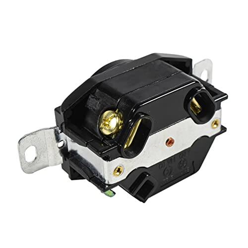 Back. HQRP - Flush Mount Locking Receptacle NEMA L5-30R 30 A 125 V Twist-Lock Outlet Generator Transfer Switch - Black.