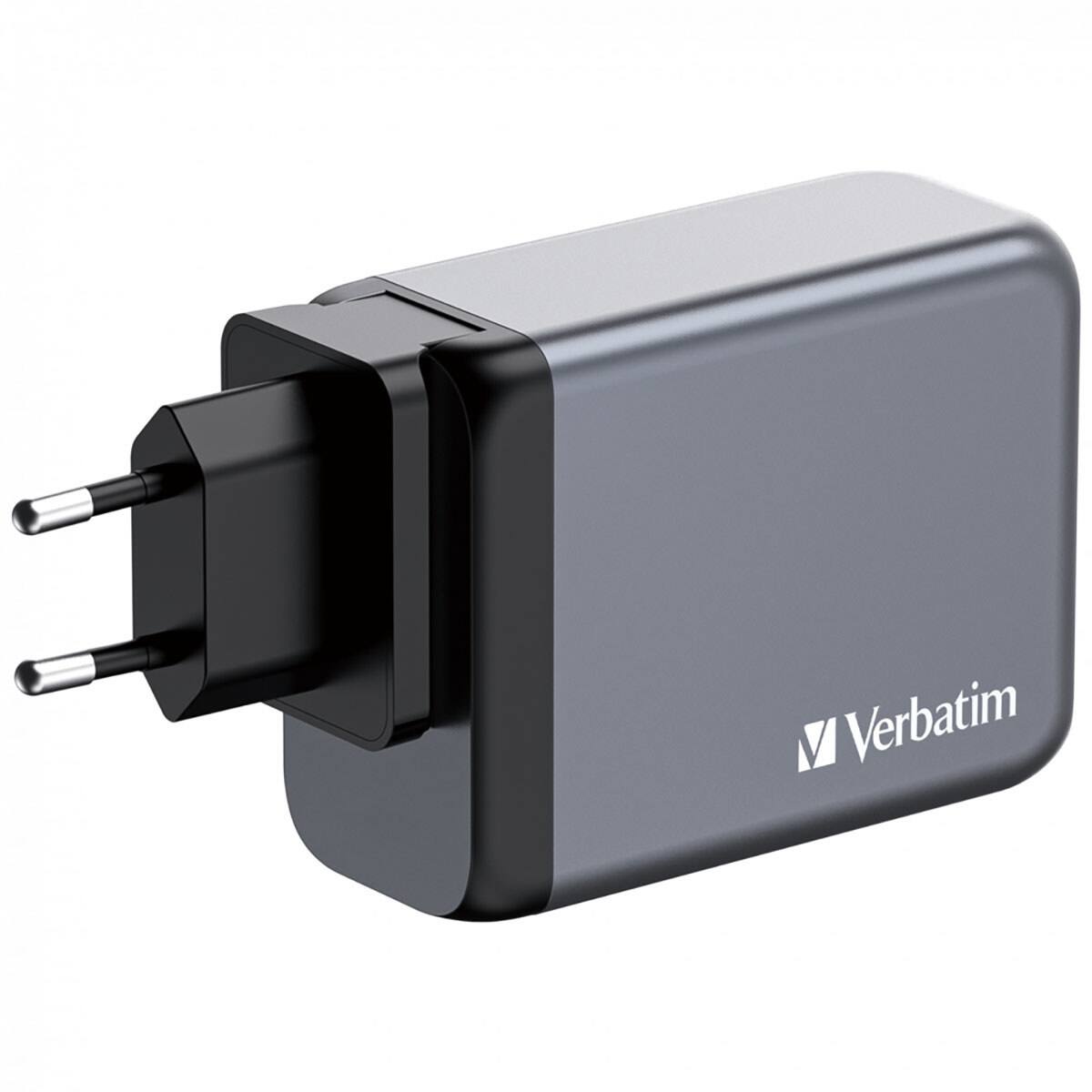 Alt View 3. Verbatim - Verbatim 200W 4-Port GaN Wall Charger - Black/Gray.