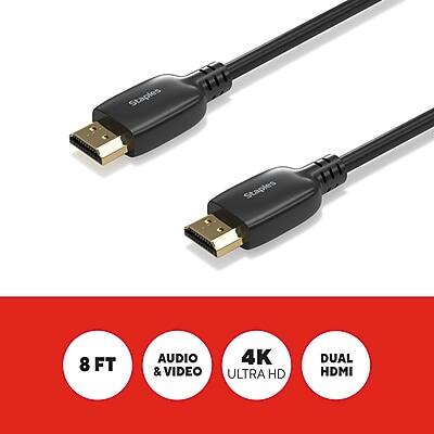Staples 8 FT AUDIO & VIDEO 4K ULTRA HD DUAL HDMI