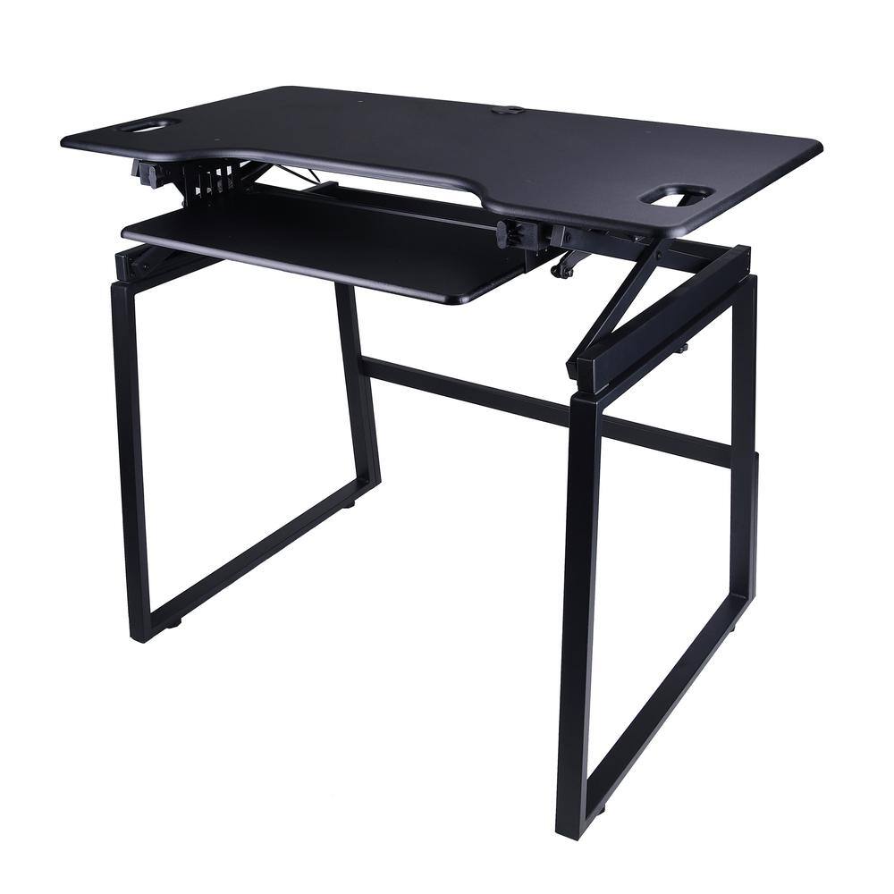 Alt View 2. Rocelco - 46" Large Height Adjustable Standing Desk - Black.