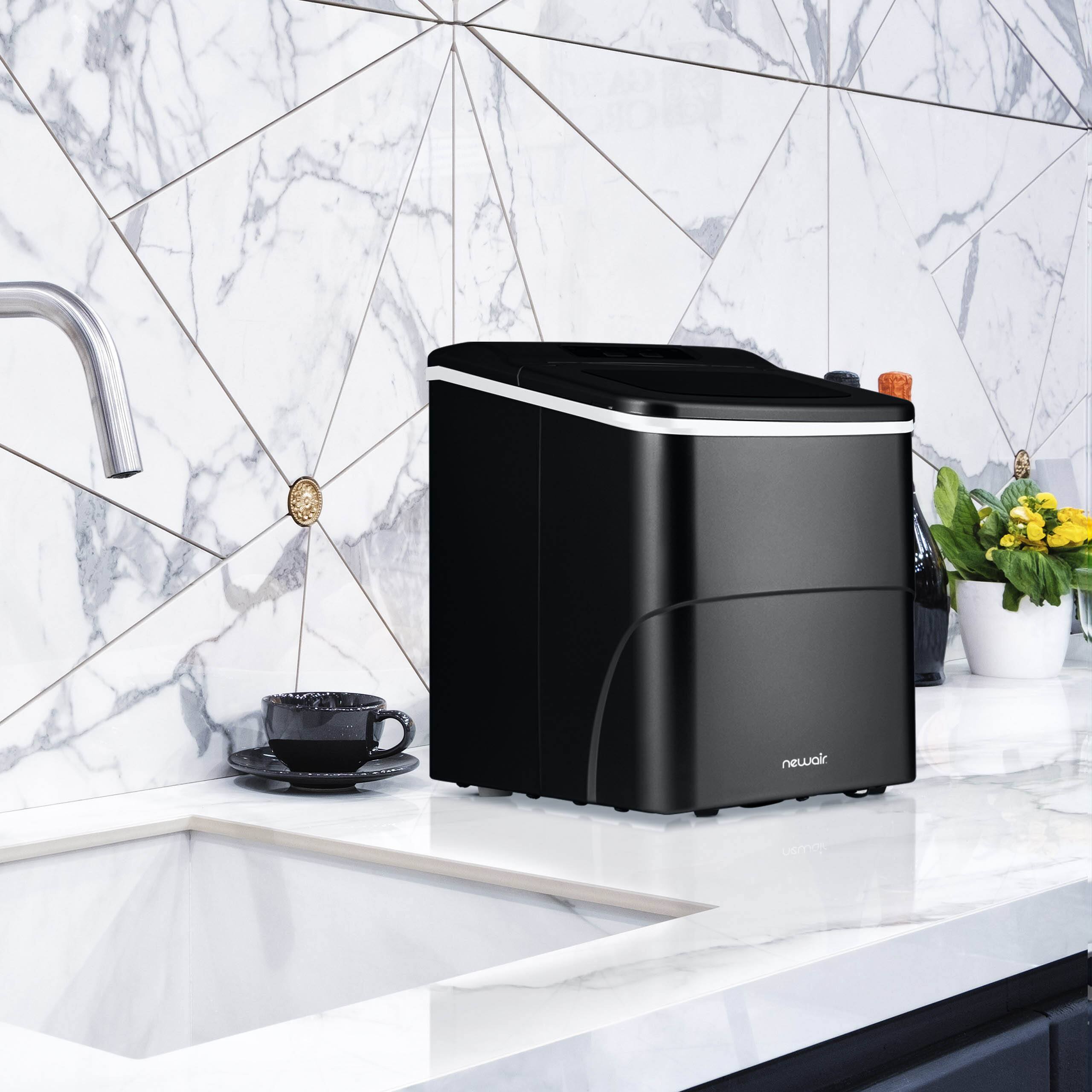 Alt View 6. NewAir - 26 lbs. Countertop Ice Maker, Matte Black, Large or Small Ice Size, Easy to Clean BPA-Free Parts - Matte Black.