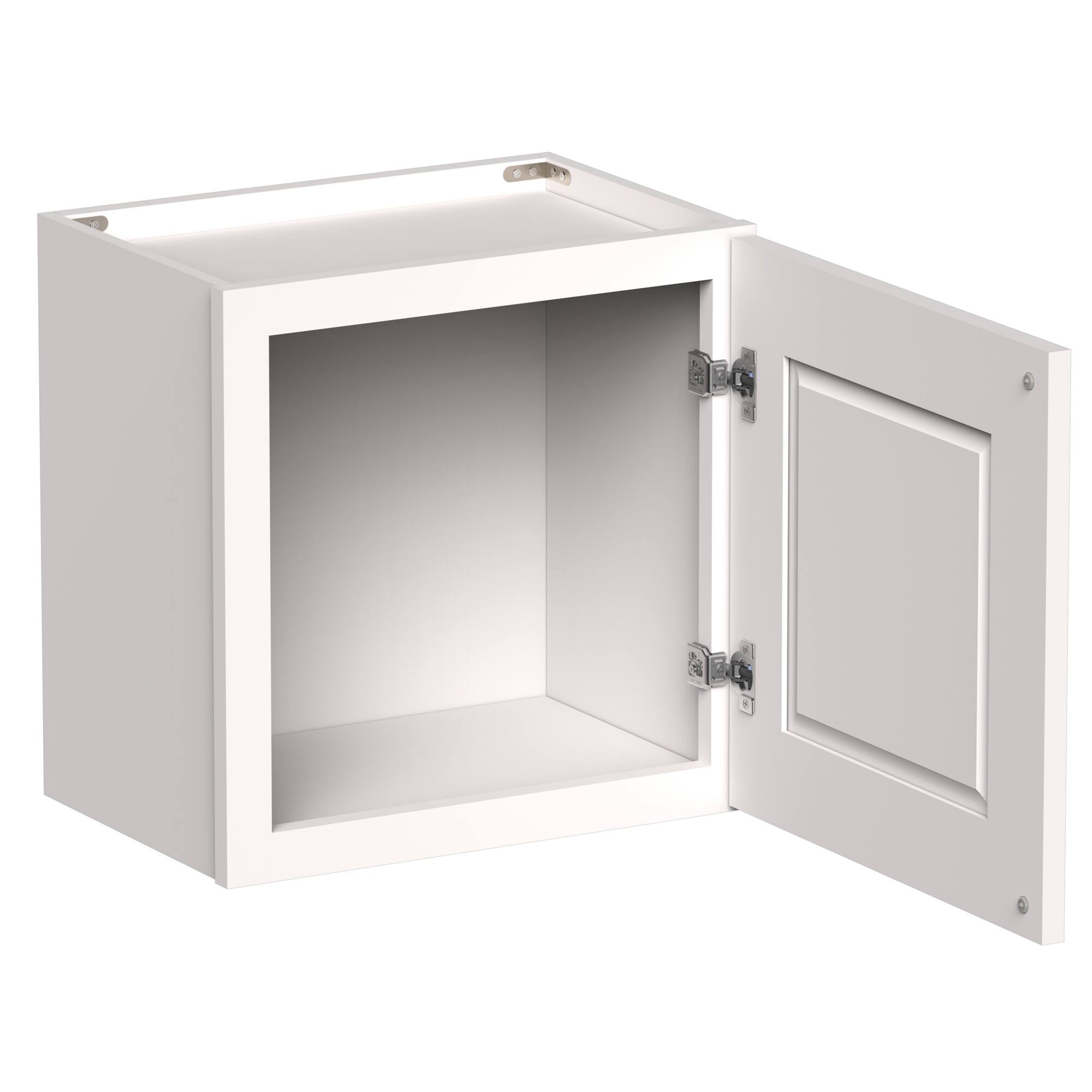 Angle. Boyel Living - 18-in W x 18-in H x 12-in D Shaker RTA Kitchen Wall Cabinet with Soft-Close - White Shaker.