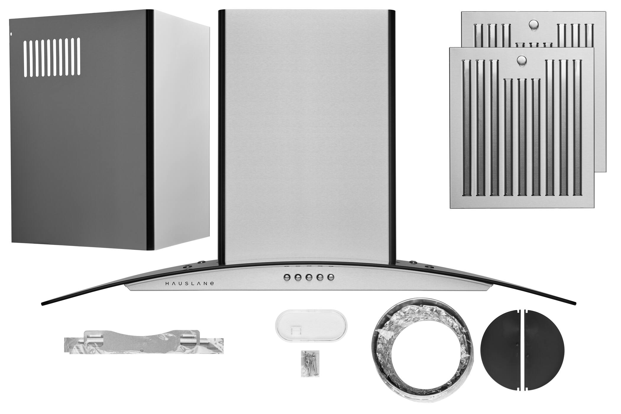 Alt View 7. Hauslane - Hauslane WM-600 30-in Convertible Stainless Steel Wall-Mounted Range Hood - Silver.