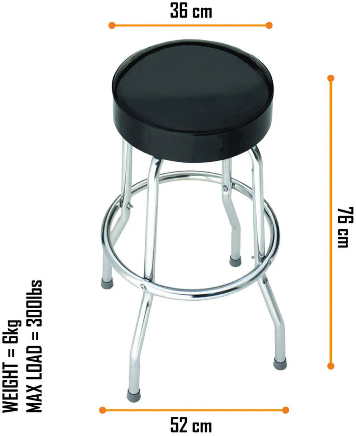 36 cm  
52 cm  
76 cm  

MAX LOAD WEIGHT = 300 lbs = 6 kg